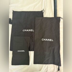 CHANEL Black Dust Bag Trio